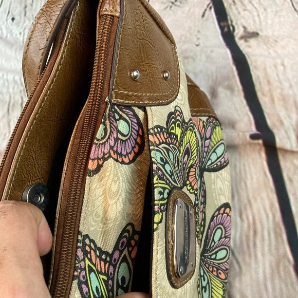 Jaclyn Smith Multicolored Butterfly Design Shoulder Bag - Picture 4 of 10